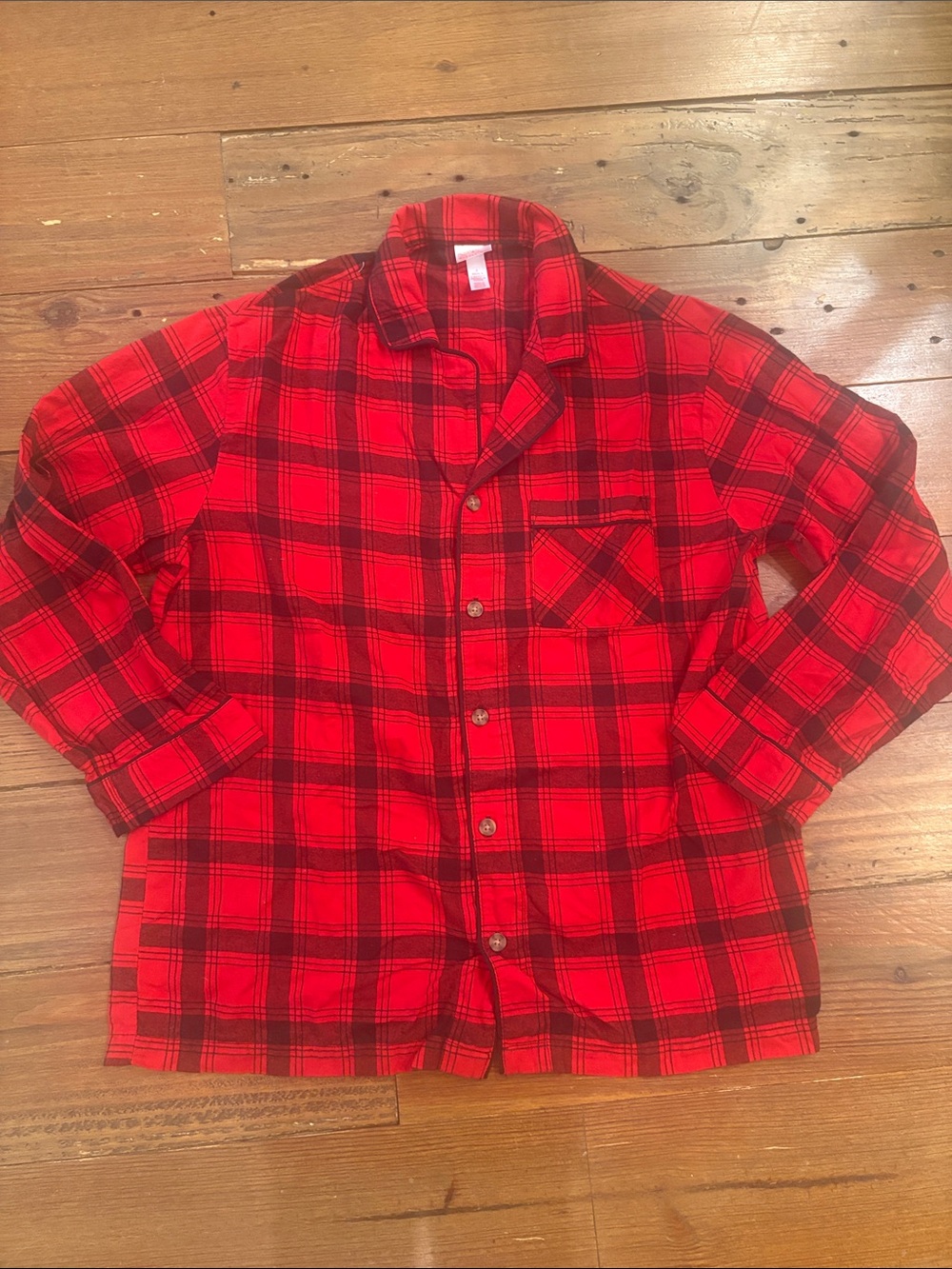 Wondershop Red & Black Plaid Mens Pajama Shirt